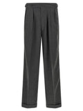 CELLAR DOOR Gray Polyester Casual Pants