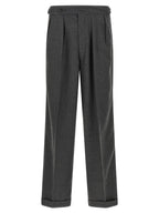 CELLAR DOOR Gray Polyester Casual Pants