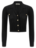 Alessandra Rich Black Cotton Cardigan
