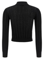 Alessandra Rich Black Cotton Cardigan