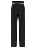 Nensi Dojaka Black Virgin Wool Casual Pants