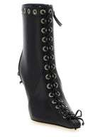 MACH & MACH Black Calfskin Ankle Boots