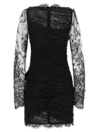 Alessandra Rich Black Organic Cotton Short Dress