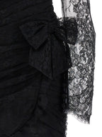Alessandra Rich Black Organic Cotton Short Dress