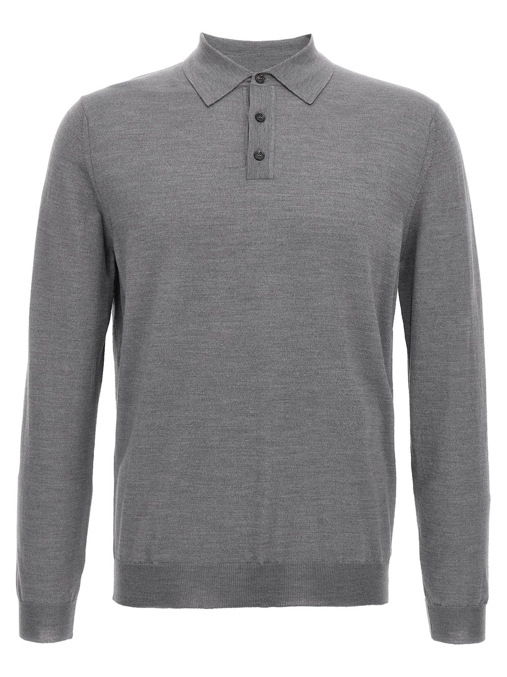 ZANONE Gray Cashmere Polo Shirt