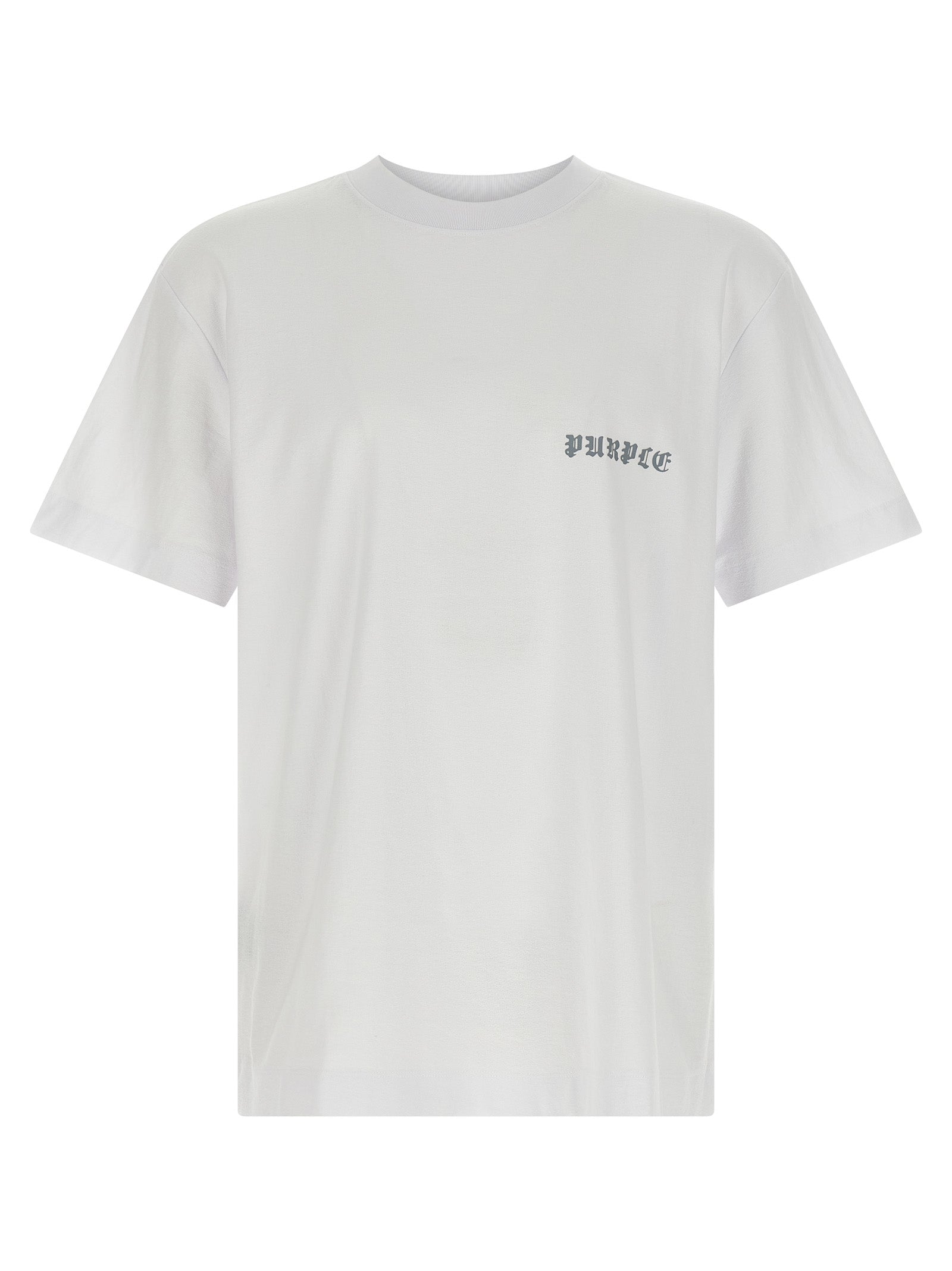 PURPLE White Cotton T-Shirt