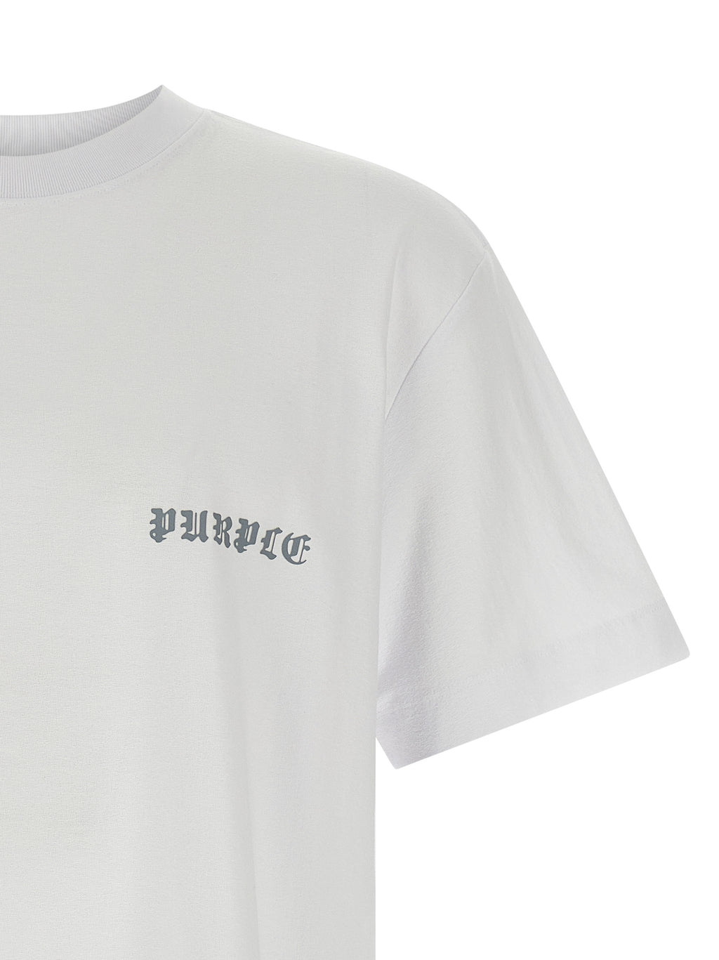 PURPLE White Cotton T-Shirt