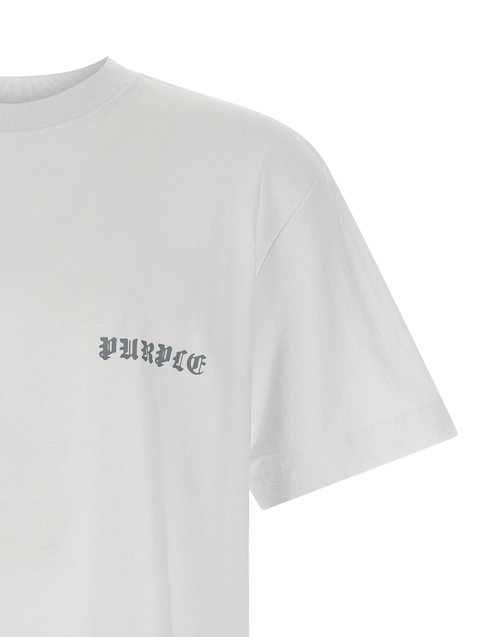 PURPLE White Cotton T-Shirt