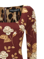 Dolce & Gabbana Multicolor Elastane Midi Dress