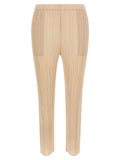 PLEATS PLEASE ISSEY MIYAKE Beige Polyester Casual Pants