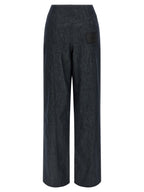 Fendi Blue Cotton High-Waisted Jean
