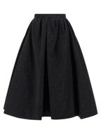 Carolina Herrera Black Cotton Midi Skirt
