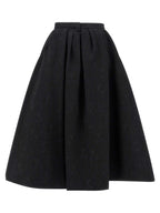 Carolina Herrera Black Cotton Midi Skirt
