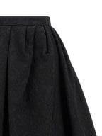 Carolina Herrera Black Cotton Midi Skirt