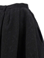 Carolina Herrera Black Cotton Midi Skirt