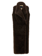 B&B COUTURE Brown Polyester Coat