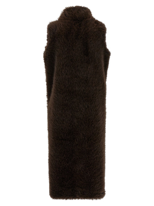 B&B COUTURE Brown Polyester Coat