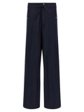 Dries Van Noten Blue Nylon Casual Pants