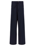 Dries Van Noten Blue Nylon Casual Pants