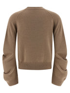 NUDE Beige Virgin Wool Cardigan