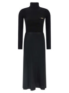 Elisabetta Franchi Black Lycra Midi Dress