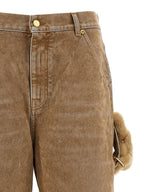Darkpark Beige Cotton Straight-Leg Jeans
