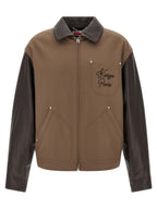 Kenzo Brown Virgin Wool Leather Jacket