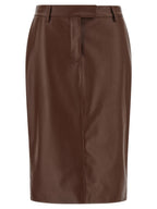 Giuseppe Di Morabito Brown Leather Midi Skirt