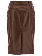 Giuseppe Di Morabito Brown Leather Midi Skirt
