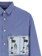 Comme Des Garçons Blue Cotton Blouse