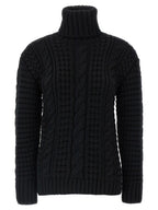 MONCLER GENIUS Black Virgin Wool Cardigan