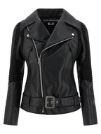 Junya Watanabe Black Artificial Leather Biker Jacket