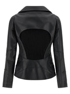 Junya Watanabe Black Artificial Leather Biker Jacket