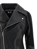Junya Watanabe Black Artificial Leather Biker Jacket