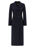 Alberto Biani Blue Virgin Wool Coat