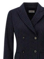 Alberto Biani Blue Virgin Wool Coat