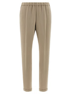 Alberto Biani Beige Triacetate Casual Pants