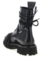 Moschino Black Calfskin Lace-Up Boots