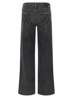 Mother Denim Black Cotton Straight-Leg Jeans