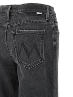 Mother Denim Black Cotton Straight-Leg Jeans