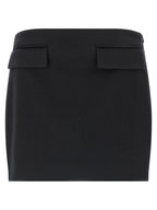 Ferragamo Black Virgin Wool Long Skirt