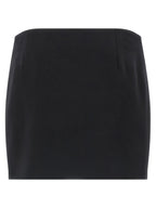 Ferragamo Black Virgin Wool Long Skirt