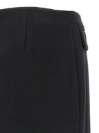 Ferragamo Black Virgin Wool Long Skirt