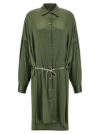 Dries Van Noten Bicolor Silk Midi Dress