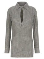 The Attico Gray Cotton Short Dress