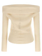 Rick Owens White Wool Cardigan