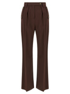 Elisabetta Franchi Brown Polyester Casual Pants