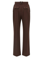 Elisabetta Franchi Brown Polyester Casual Pants
