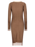 MM6 Maison Margiela Beige Polyamide Midi Dress