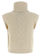 PERFECT MOMENT White Merino Wool Sleeveless Jacket